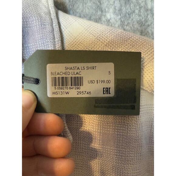 NWT ALLSAINTS Shasta Long Sleeve Button Down Bleached Lilac Small - Picture 10 of 11